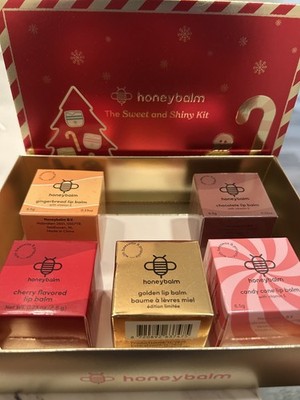 Honeybalm The Sweet and Shiny Kit, 5 assorted lip calms. Brand New.