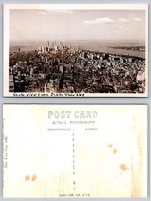 RPPC New York City South View Empire State Building Skyline FOTO-SEAL 1930s