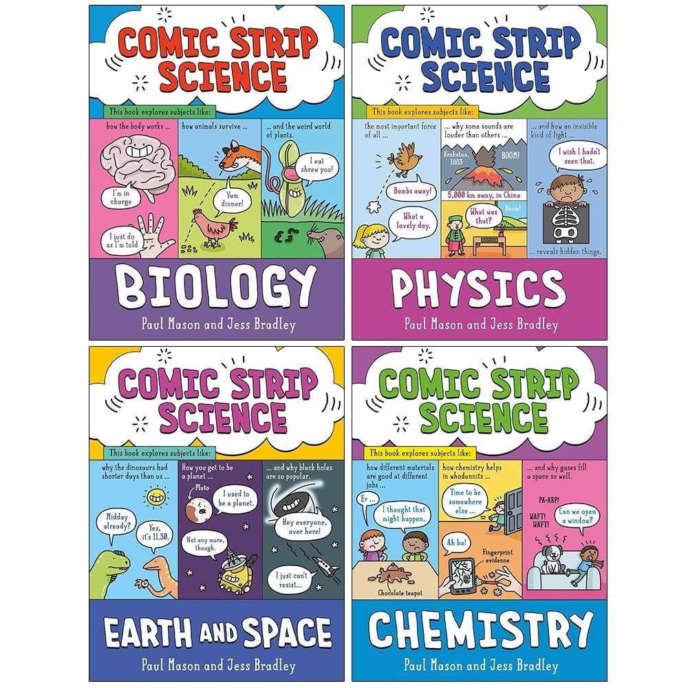 Comic Strip Science Series Collection 4 Books Set by Paul Mason Earth and Space