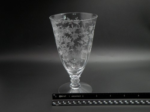 Fostoria Chintz Etched Iced Tea Glass One Glass Floral 6"H 3.5"W Footed - Picture 9 of 10