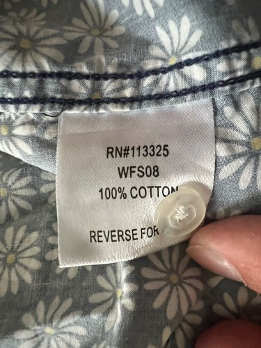 Wildfang The Essential Button Up Shirt Short Sleeve Blue Floral Women’s XS - Picture 4 of 4