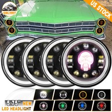 4pcs 5.75 Round Led Headlights Drl Skull Rgb Hilo Beam For 1965-1978 Ford Ltd 4pcs 5.75 Round Led Headlights Drl Skull Rgb Hilo Beam For 1965-1978 Ford Ltd