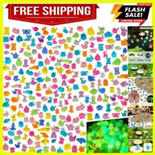 280pcs Mini Resin Animals Glow in The Dark, Tiny Luminous Animal Figurines Bu...