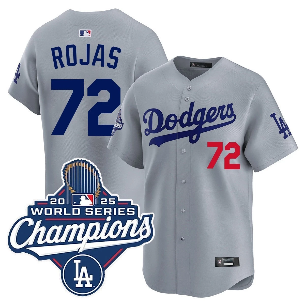 Men's Dodgerss Grey 2025 World Series Champion Limited Edition Jersey