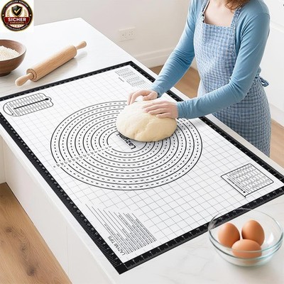Extra Große Backmatte Silikon: Antihafte Teigmatte 91x61 cm - Rutschfeste