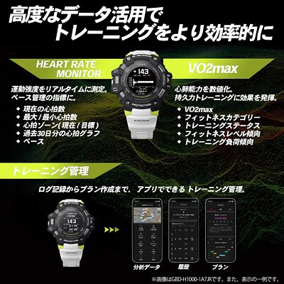 Casio G-SQUAD GBD-H1000-1A7JR Men's Digital Black White GPS