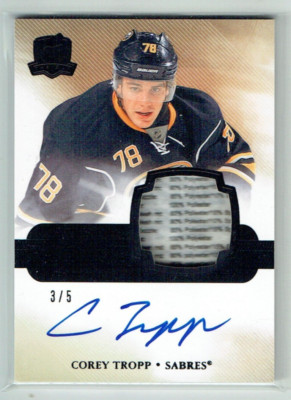 11-12 UD Upper Deck The Cup  Corey Tropp  /5  Black Spectrum  Rookie  Tag  Auto