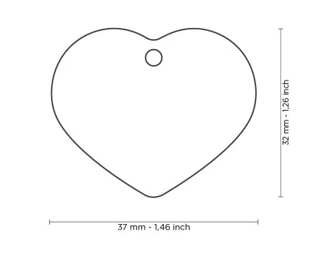 MEDAGLIETTA INCISA SERIE BASIC - TARGHETTA CUORE OTTONE CROMATO - Immagine 3 di 4