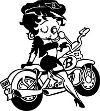 Betty Boop Biker Motorcycle Wall Car Truck Window Vinyl Sticker Decal 10"