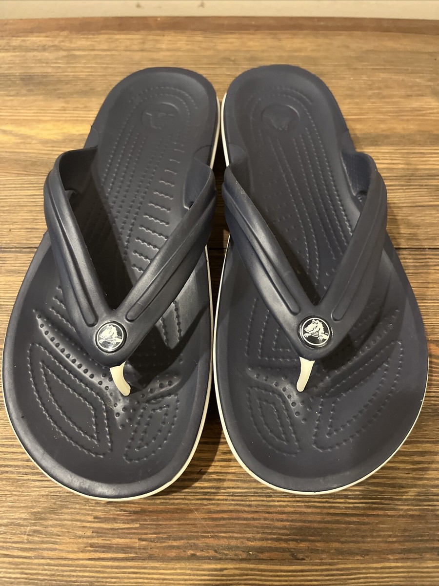 Crocs Flip Flop Thongs Mens 10 Women 12 Blue Grips Beach Summer