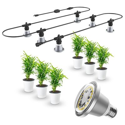SANSI LED Grow Light Full Spectrum 72W (12W x6) Hanging Indoor Outdoor 22ft Cord