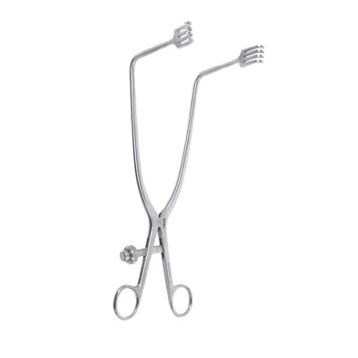 B-Z Weitlaner Retractor, 8'' (20.3 cm), Angled, Blunt 4 x 4 Prongs, 1.1/4'' Deep