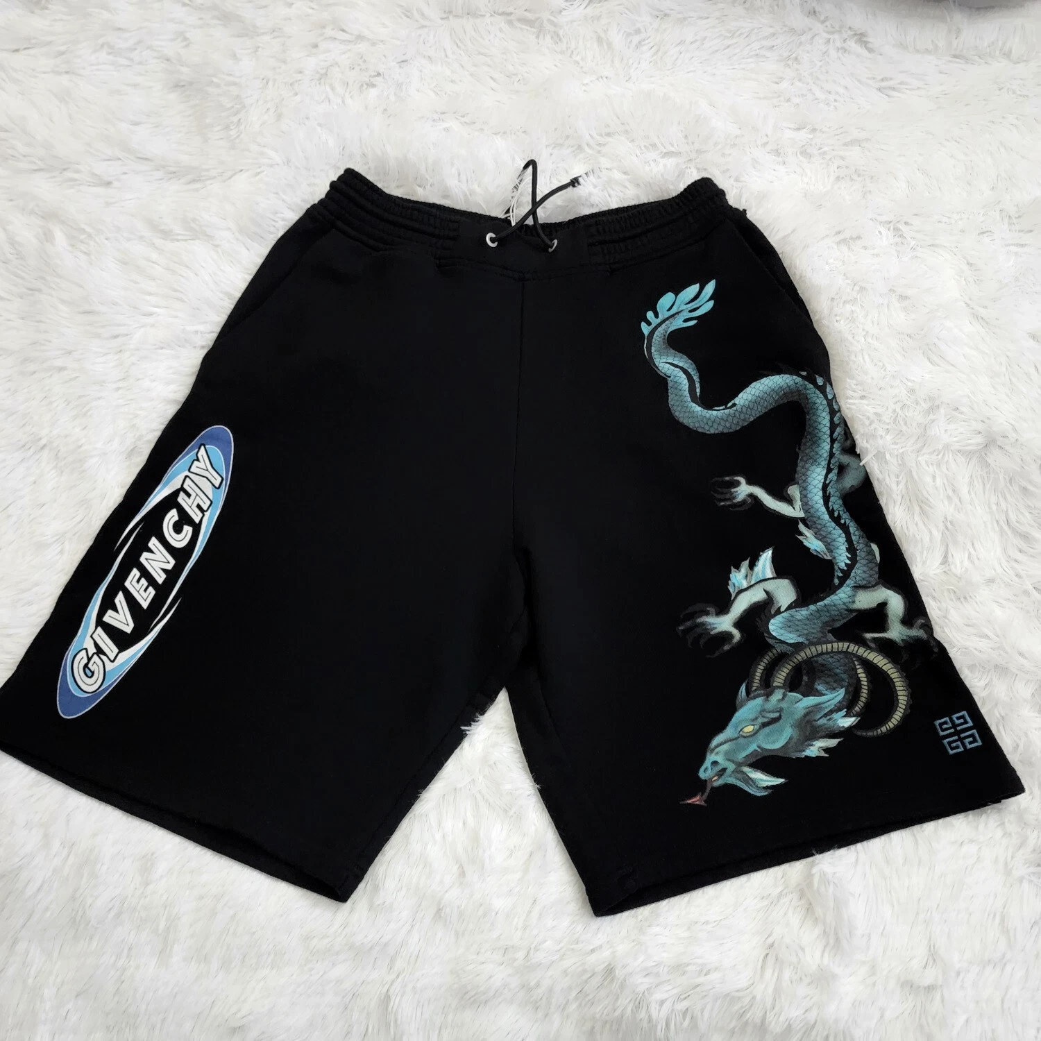 Givenchy — Givenchy Dragon-Print Cotton Jersey Black Shorts size XS