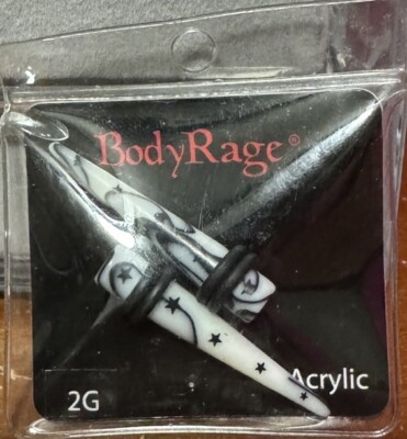 Unused Body Rage  Star/Swirl Ear Piercing Tapers 2G