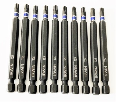 10 IRWIN 3-1/2'' IMPACT T25 STAR TORX SCREW DRIVER BITS DRILL TIPS DRIVER 1838523
