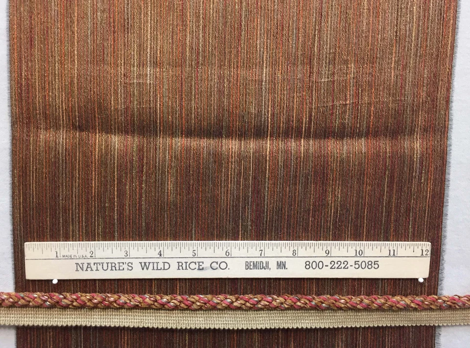 Fabric & Trim Sewing Remnant Brown Gold Red Copper Stripe Twisted Cord Lot 2 DIY - Image 2 of 3