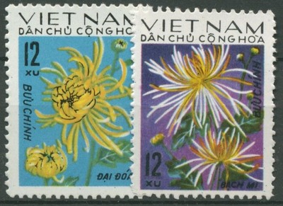Vietnam 1974 Blumen: Chrysanthemen 774/75 A ungebraucht o.G.