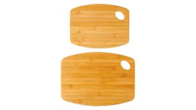 Bamboo Cutting Board 2 Piece Set, Wood Chopping Boards Serving Food