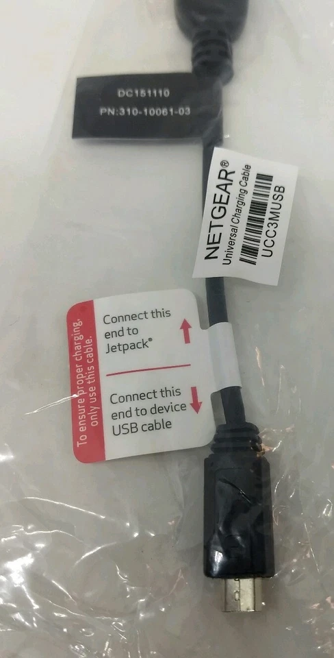 2x NetGear Universal USB 2.0 Female to Micro-USB Charging Cable 5 inches Black - Image 2 of 3