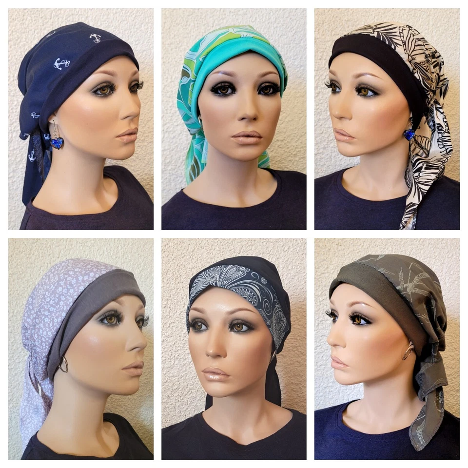 Bequeme Chemo MÜTZE KOPFTUCH BANDANA mit Bänder Tuch CHEMOMÜTZE Baumwolle Maya - Bild 1 von 1