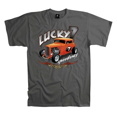 T-Shirt Rockabilly Hot Rod Werkstatt Garage Automotiv V8 Kustom *1292 grau
