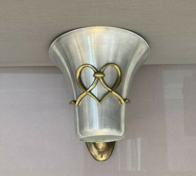 Art Déco Lampe Wandlampe Chrom Messing Wandfluter original antik 20er