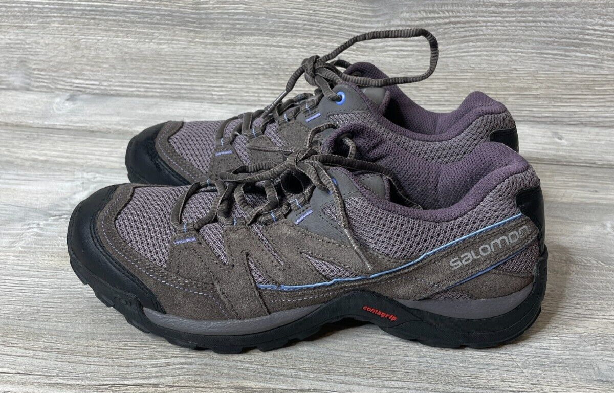 Salomon scarpe da trekking donna taglia 8 blu grigio escursionismo outdoor sneakers