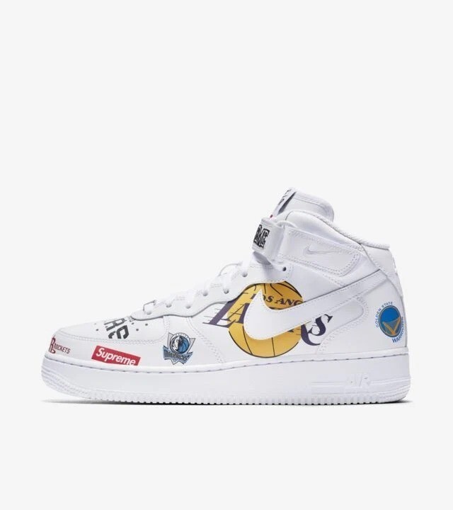 Supreme × NBA × Nike Air Force 1 Mid '07 White AQ8017-100 Men's