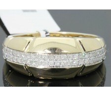 14K YELLOW GOLD PLATED 0.50 CT MOISSANITE ENGAGEMENT WEDDING PINKY RING MEN'S