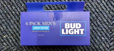 BUD LIGHT Beer Men's 6 Pack Crew Socks Shoe Size 6 - 12 Sock Size 10-13 New