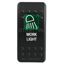 OTRATTW Carling Technologies Contura II Rocker Switch, WORK LIGHT, GREEN LENS