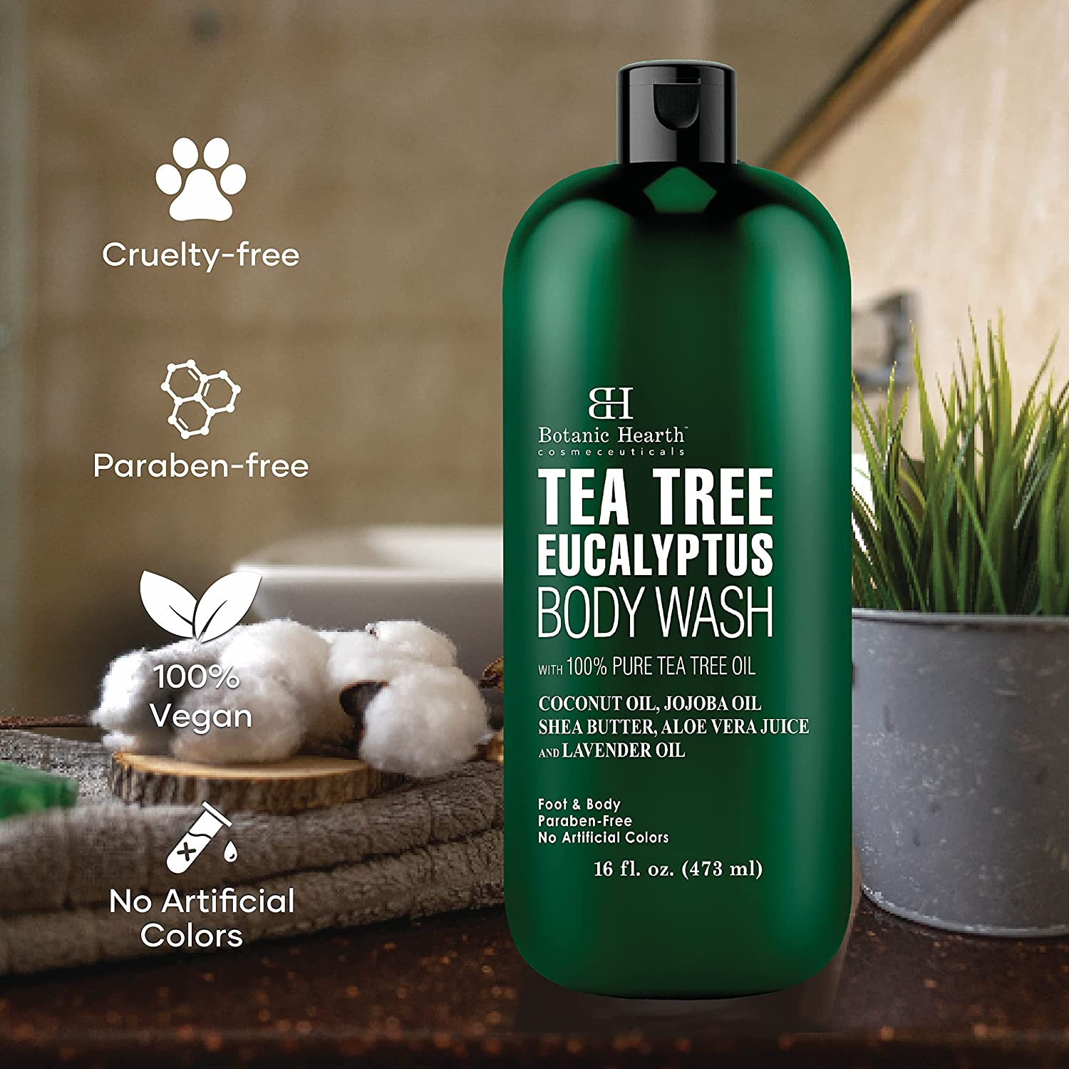 Eucalyptus Tea Tree Body Wash, Helps with Nails, Athletes Foot