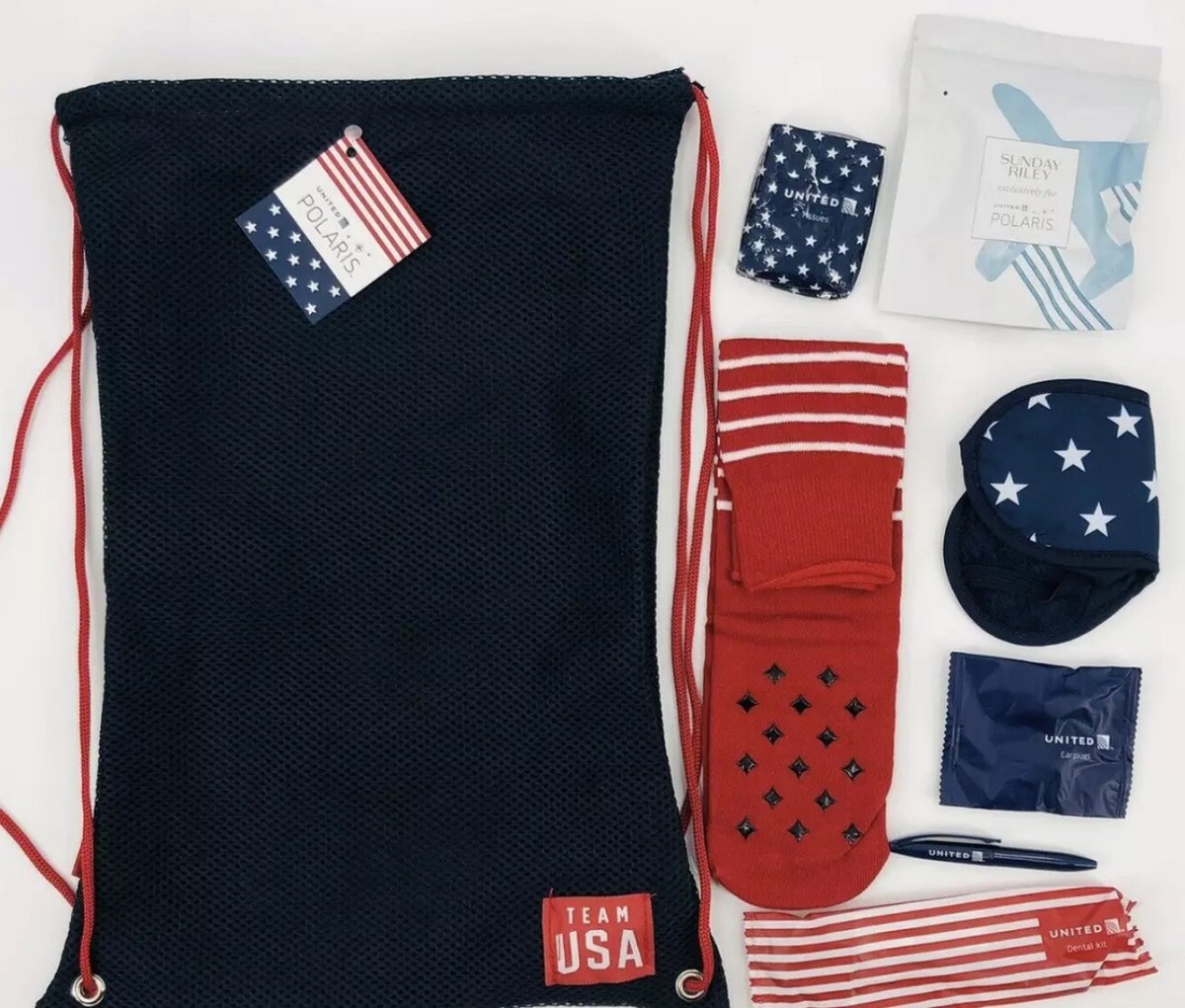 United Airlines Team USA Blue Amenity Kit Olympics Polaris