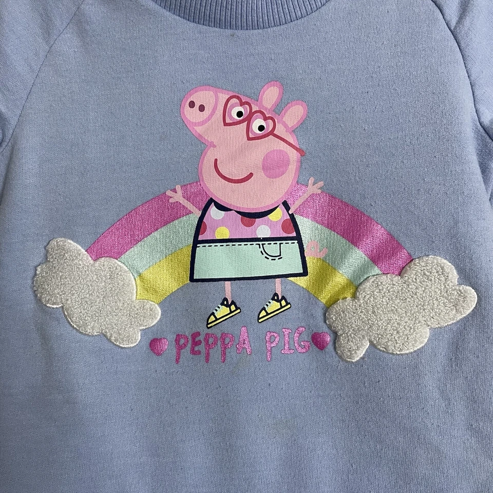 Vestido Peppa Pig Niña Azul y Plata Tutú Falda Manga Larga Talla 5T Foto 4 de 4
