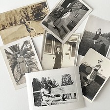 Antique/Vintage B W/Sepia Snapshot Photograph Lot of 7 Beautfiul Young Women