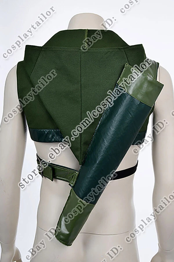 Flecha Verde Cosplay Oliver Queen Chaleco con Capucha con Carcaj Disfraz de Halloween Foto 2 de 3