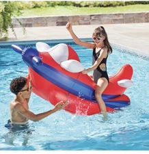 Member's Mark Novelty Ride-On Pool Float - Airplane Over 4ft long! handles