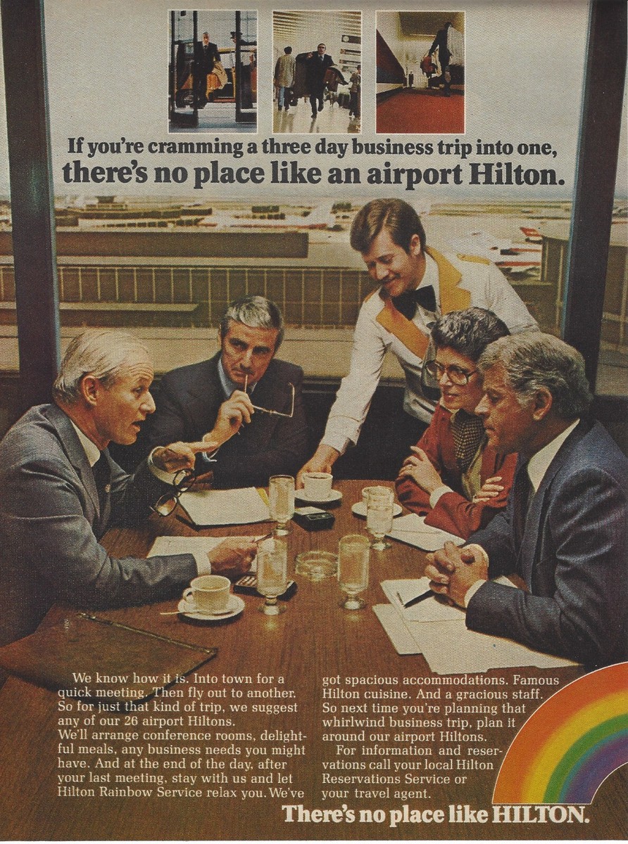 1979 Hilton Hotel Airport Business vintage print ad 80's Travel