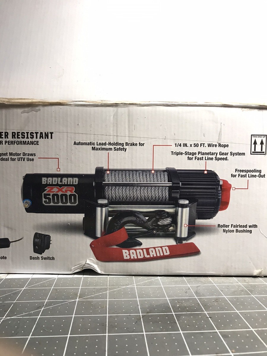 BADLAND ZXR 5000 Lb 12v Winch UTV Powersport Truck Heavy