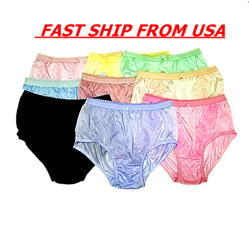 4 pcs Hip 4044" Vintage Sheer Nylon women Panties Brief with Lace