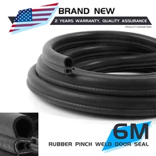 19.7FT U Shape Rubber Seal Weather Strip Door Trunk Edge Moulding Trim For