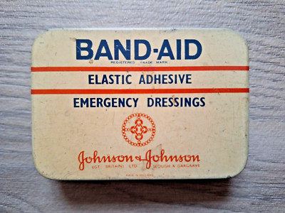 Pflaster Johnson & Johnson Notfallverbände Sammlerdose, 8 cm x 6 cm Vintage