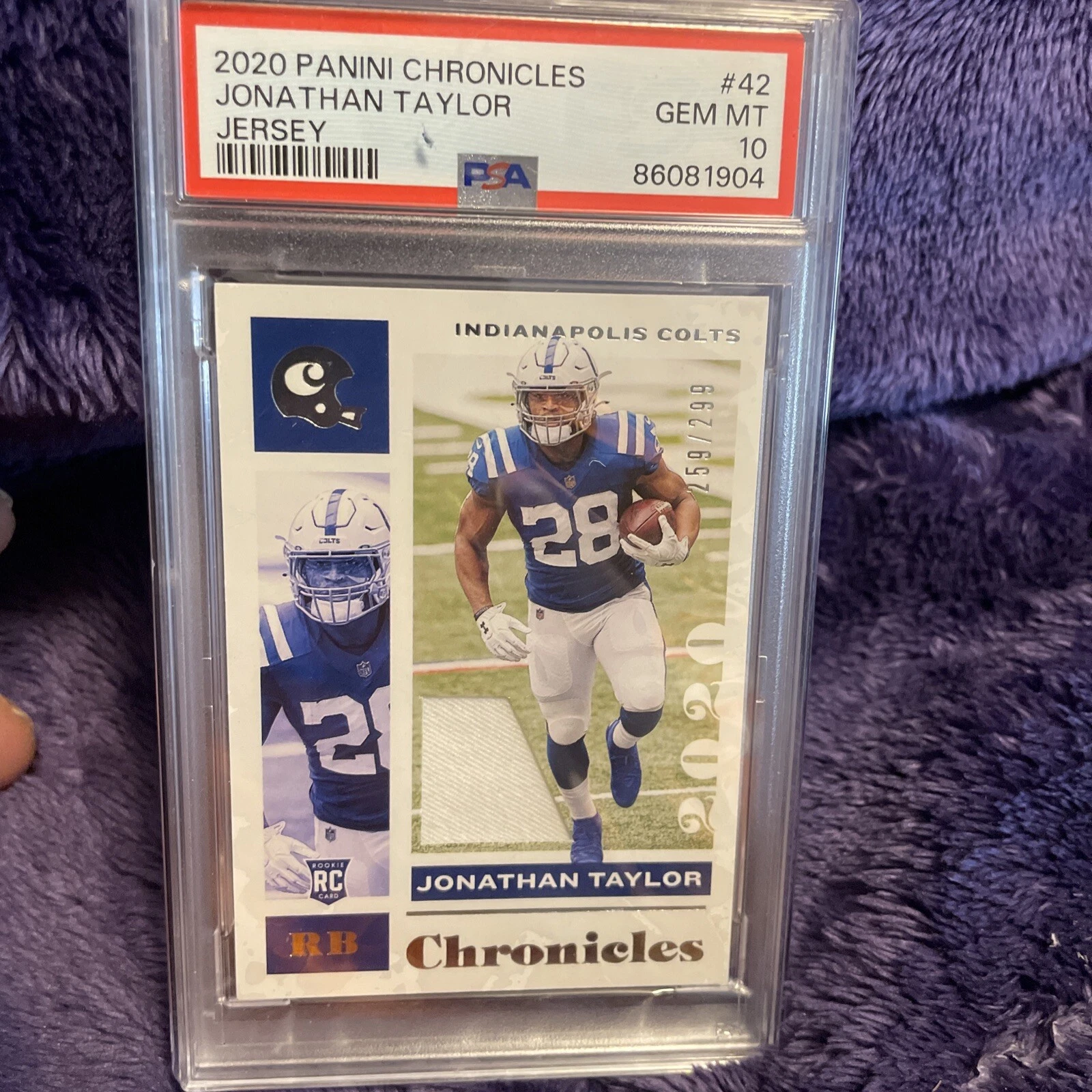 Jonathan Taylor Panini Chronicles #42 Jersey