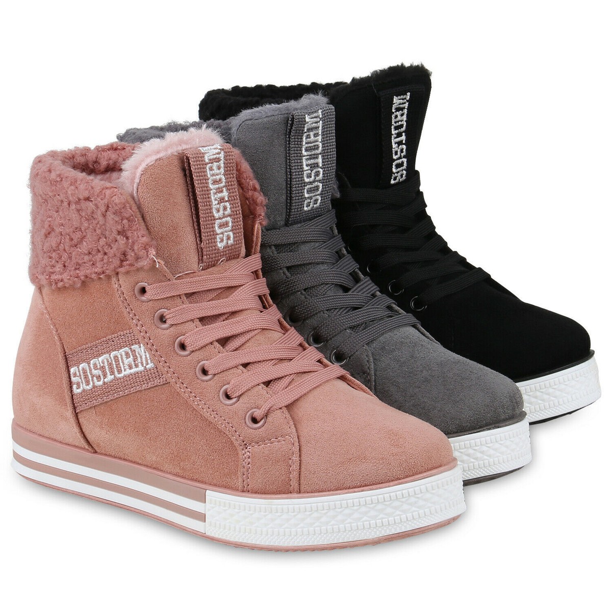 Gefütterte Sneaker Nike Winter Damen Schuhe Schwarze Nike