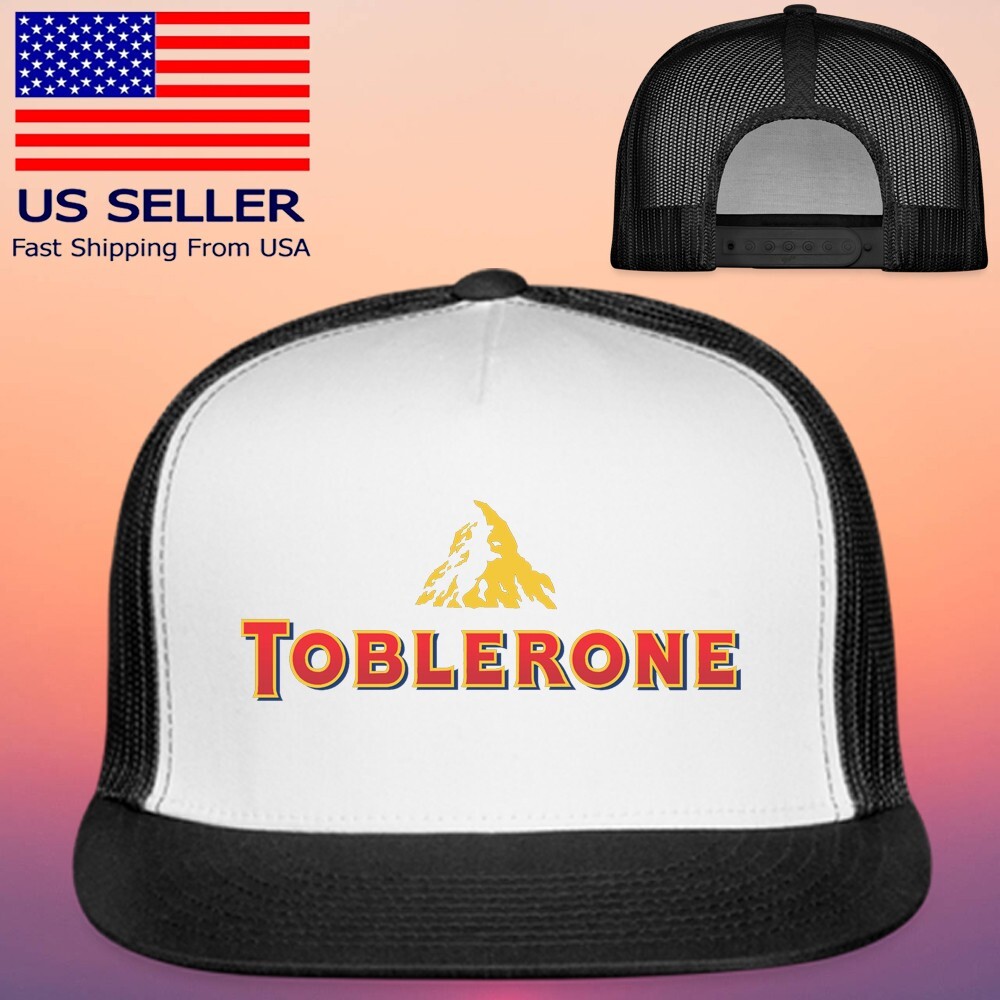 Toblerone Chocolate Adjustable Black/White Trucker Hat Cap Adult Size