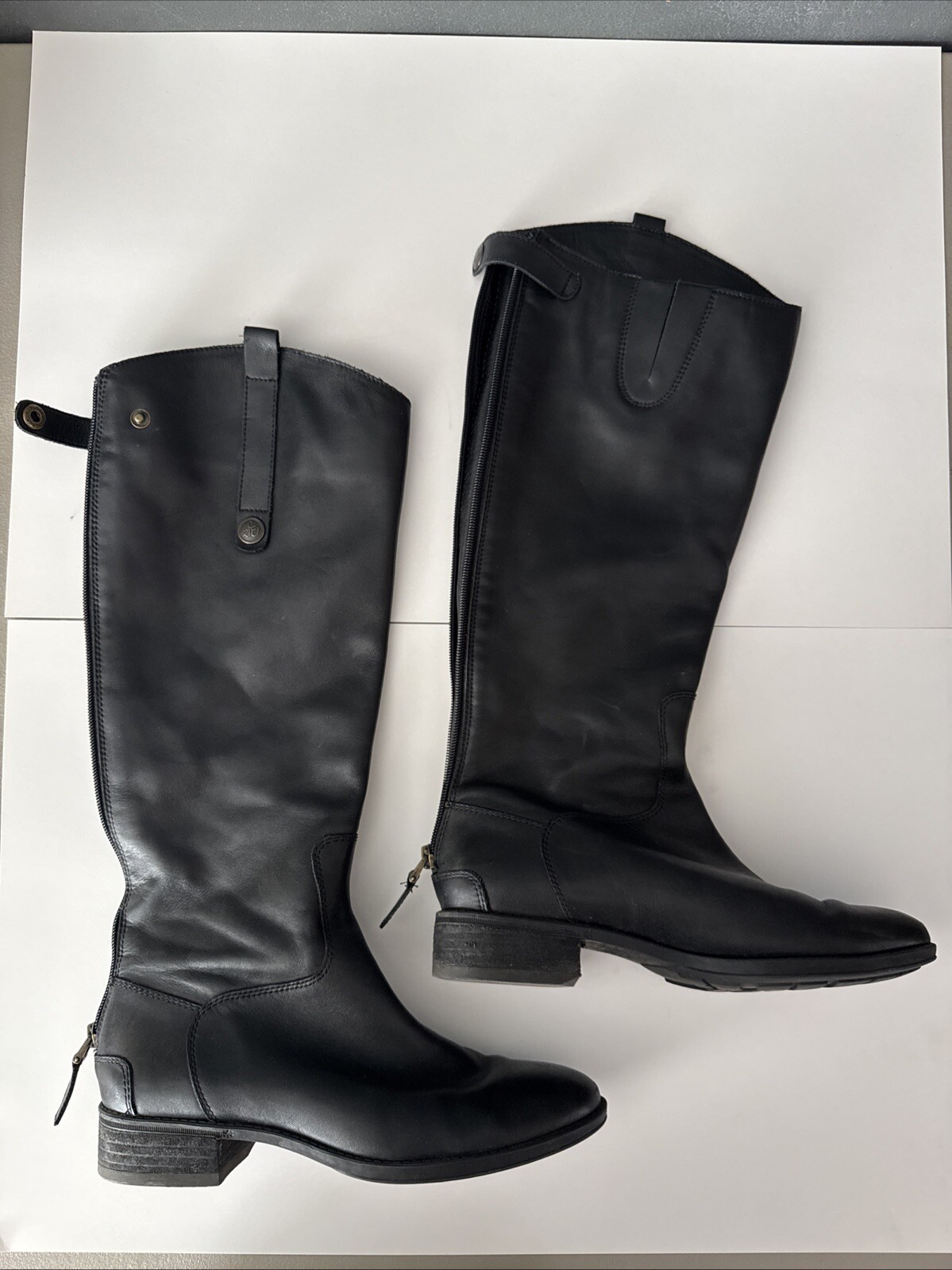 Size 8 - Sam Edelman Womens Penny Zipper Leather Riding Boots Shoes BHFO 1960