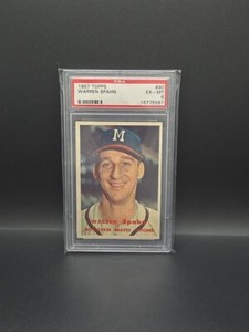 1957 Topps Warren Spahn Milwaukee Braves #90 PSA 6 EX-MT HOF