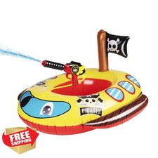 Inflatable Pirate Ship Pool Floats for Kids Ages 4-8 Boat Toy