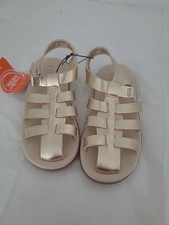 Wonder Nation Toddler Girls Fisherman Sandal Size 10 kids Gold Play Hook Loop