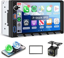 Autoradio 2 Din Touches de Piano avec Carplay Android Auto sans Fil, 7 Pouces IP